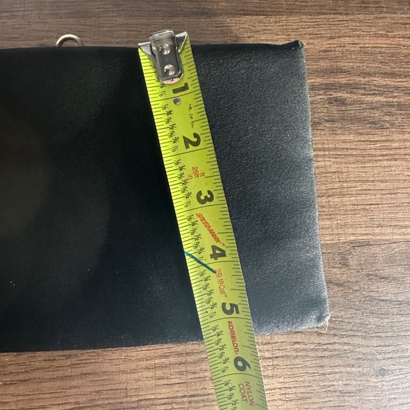 vintage 90s after five black clutch with collapsible gold handle - Picture 10 of 12